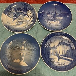 Set Of‎ 4 Bing & Grondahl Copenhagen Porcelain Plates 1964, 1966, 1974, 1975.